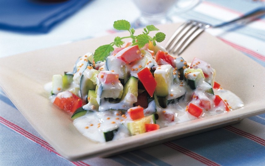 Salada de pepino e tomate Salada de pepino e tomate Cozinha mediterrânica VIP pt