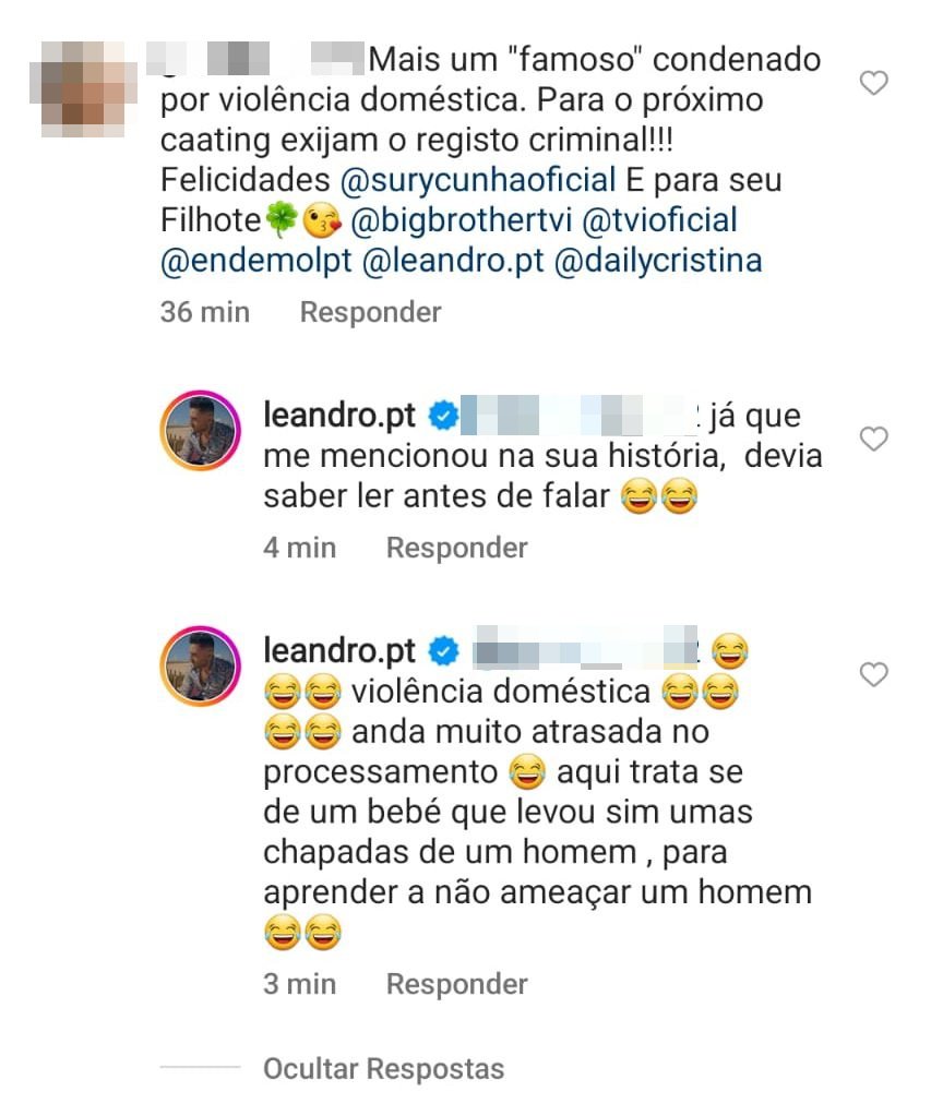 Leandro e Sury Cunha voltam a trocar 'farpas' nas redes sociais